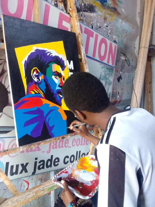 Epic MEssi Mural✨️Fine Painting' Wall Art,