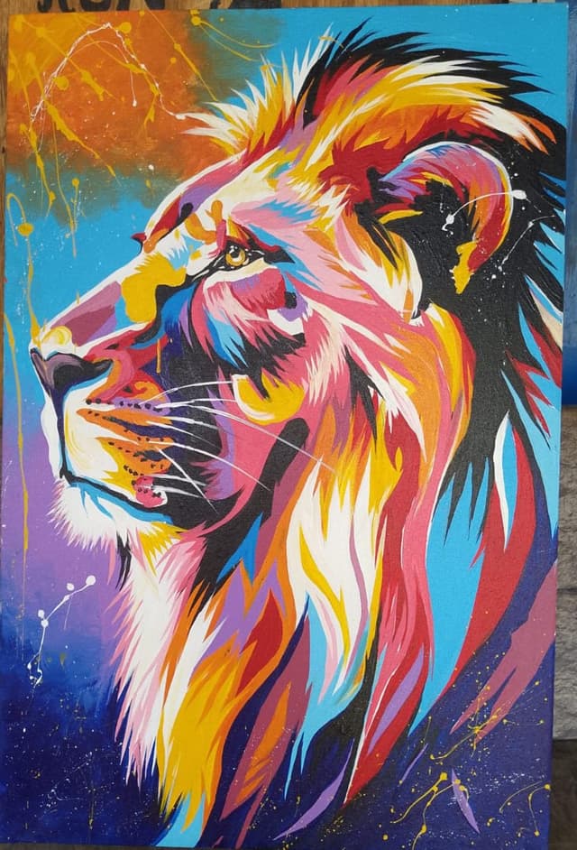 Mural Lion✨️Fine Painting' Wall Art,