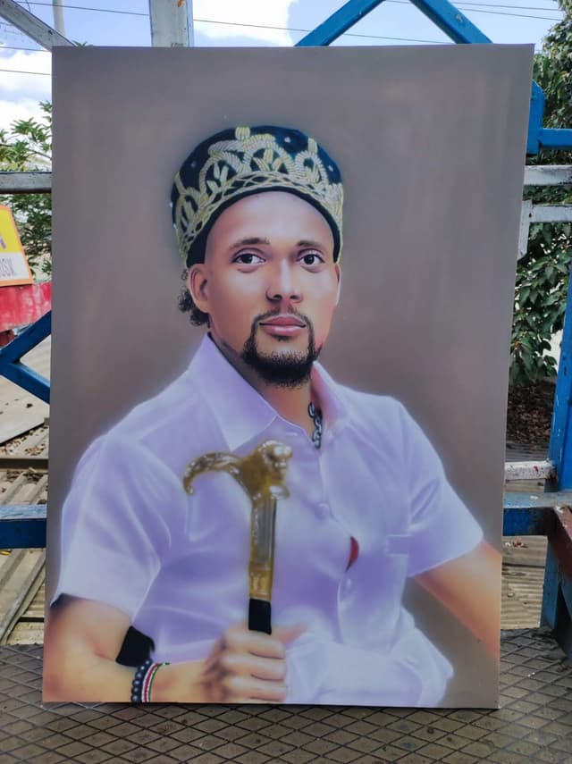 Bughaa◇ Happy client¡ KRG the Don ✨️Fine Portrait painting' Wall Art,